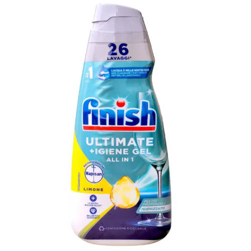 Гель для посудомоечной машины Finish Ultimate +Igiene Gel All in 1 Лимон, 560 мл